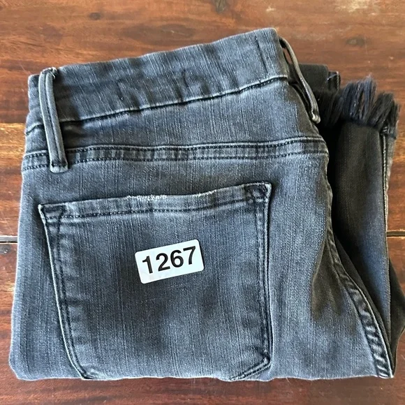 FRAME Le Crop Mini Boot Jeans Women’s 29 Black Raw Hem Cropped Stretch Denim - Picture 10 of 10